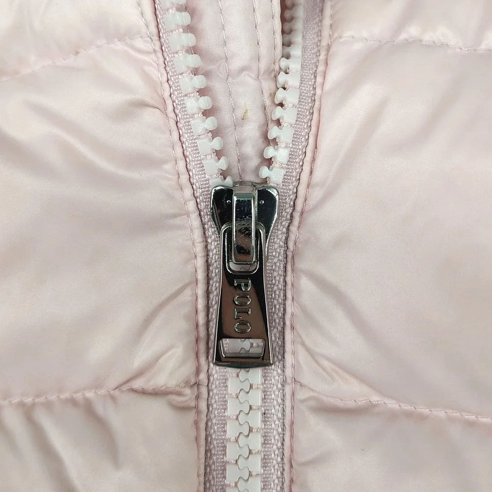 Ralph Lauren Toddler Girls Puffer Jacket Coat 24M Pink Down‎ Filled Hooded Zip